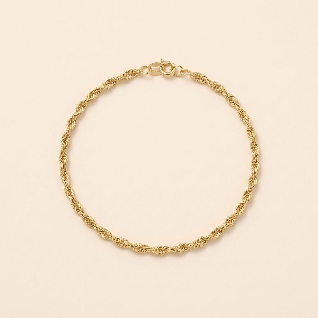 14k gold water ripple bracelet