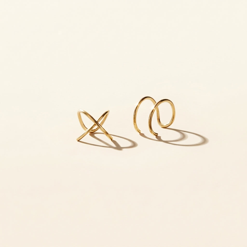 14k gold clip-on earrings for non-pierced ears