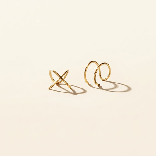 14k gold clip-on earrings for non-pierced ears