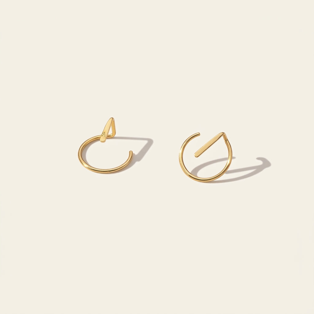 14k gold round elegant stud earrings