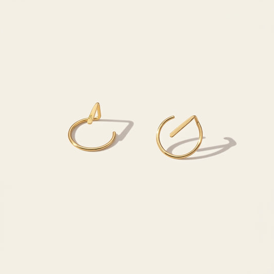 14k gold round elegant stud earrings