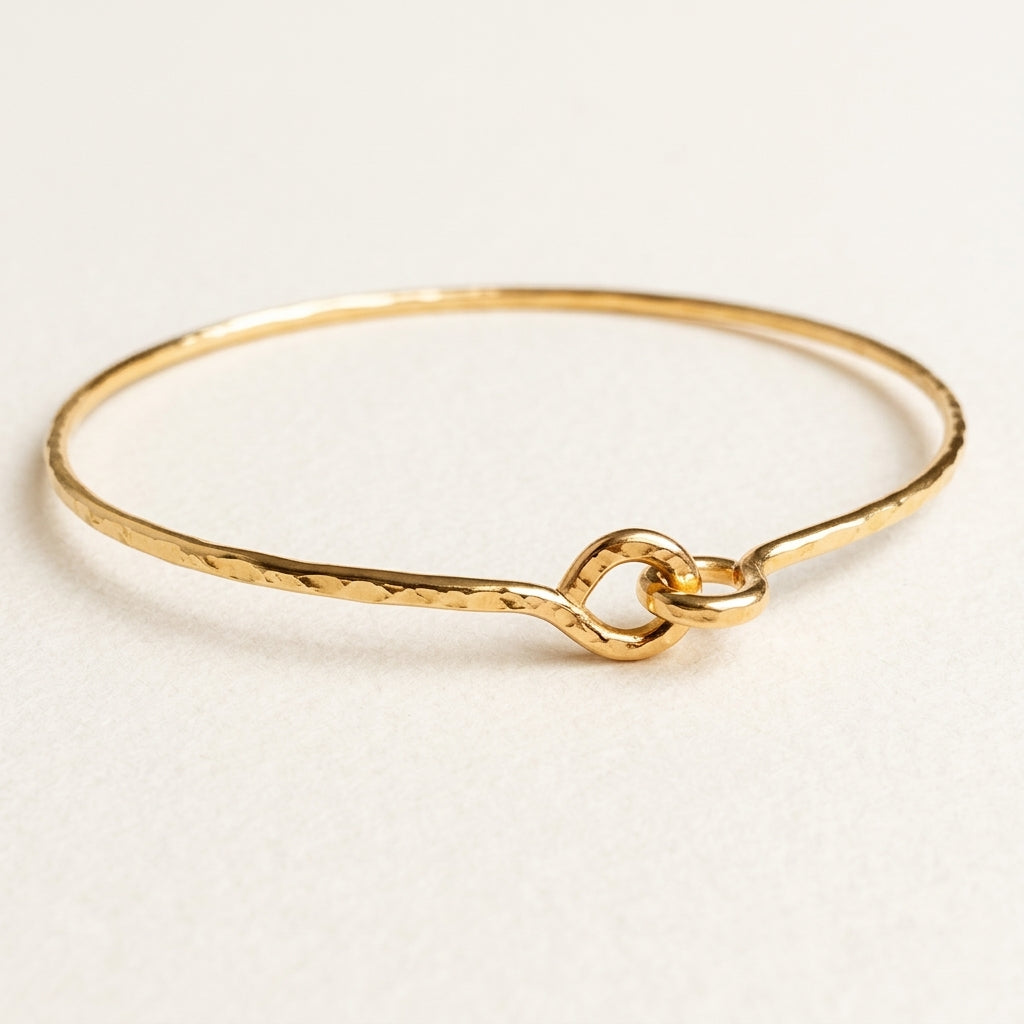 14k gold hammered bangle