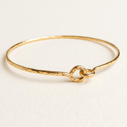 14k gold hammered bangle