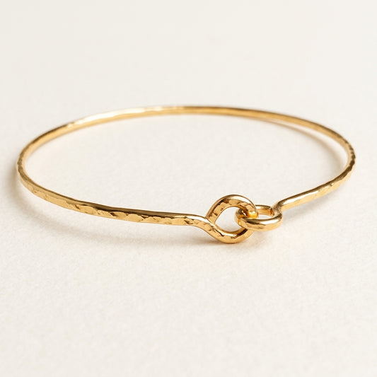 14k gold hammered bangle