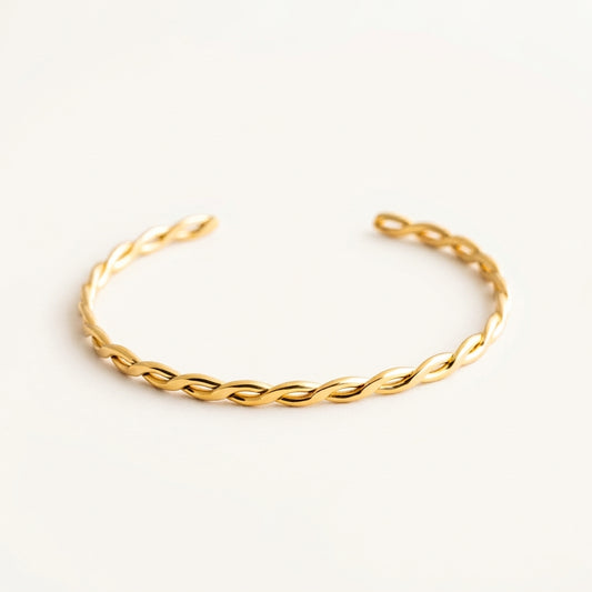 14k gold open twist bracelet