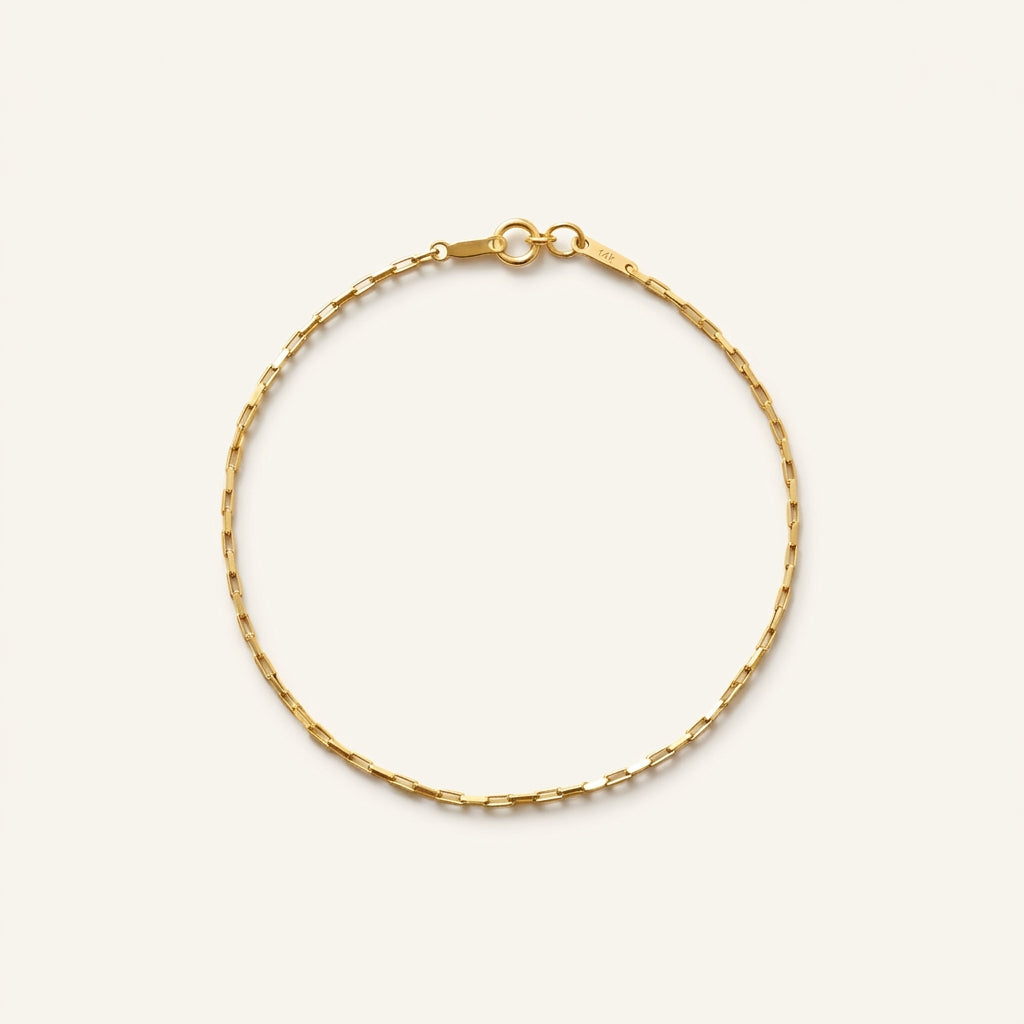 14k gold checkered bracelet