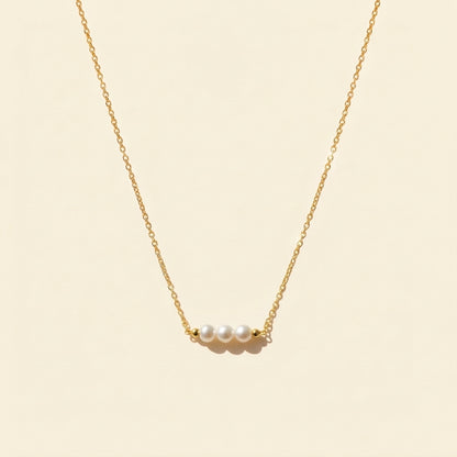 14K Gold Natural Pearl Smile Necklace