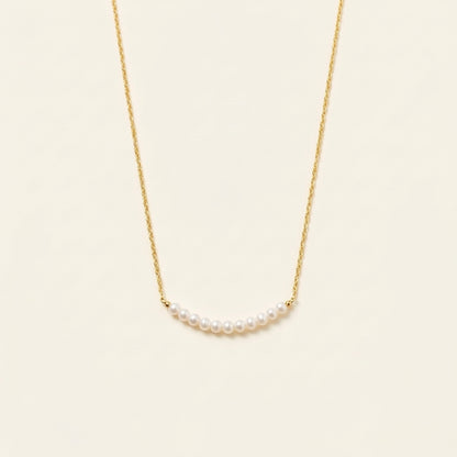 14K Gold Natural Pearl Arc Necklace