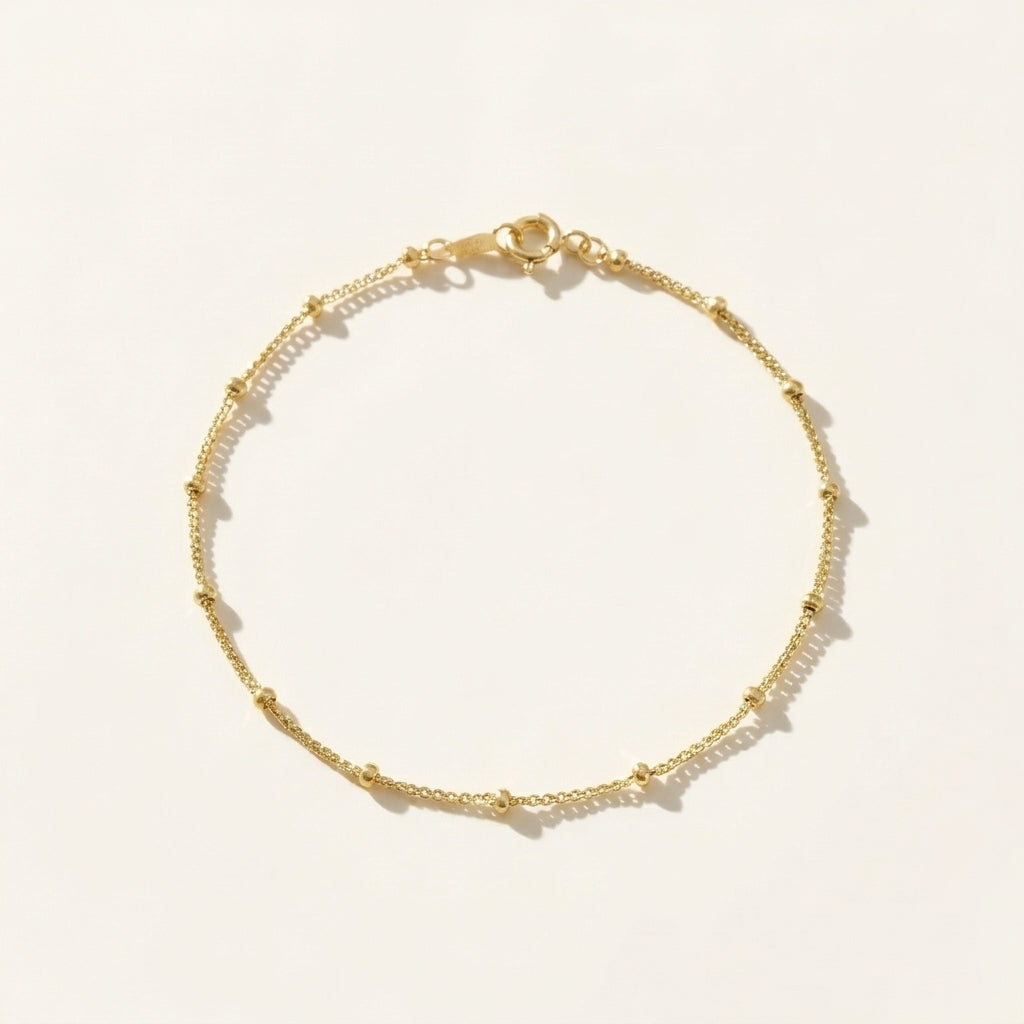 14k gold bead bracelet