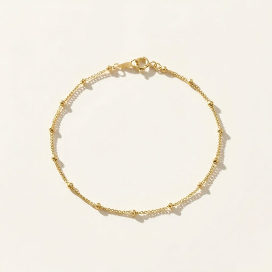 14k gold bead bracelet