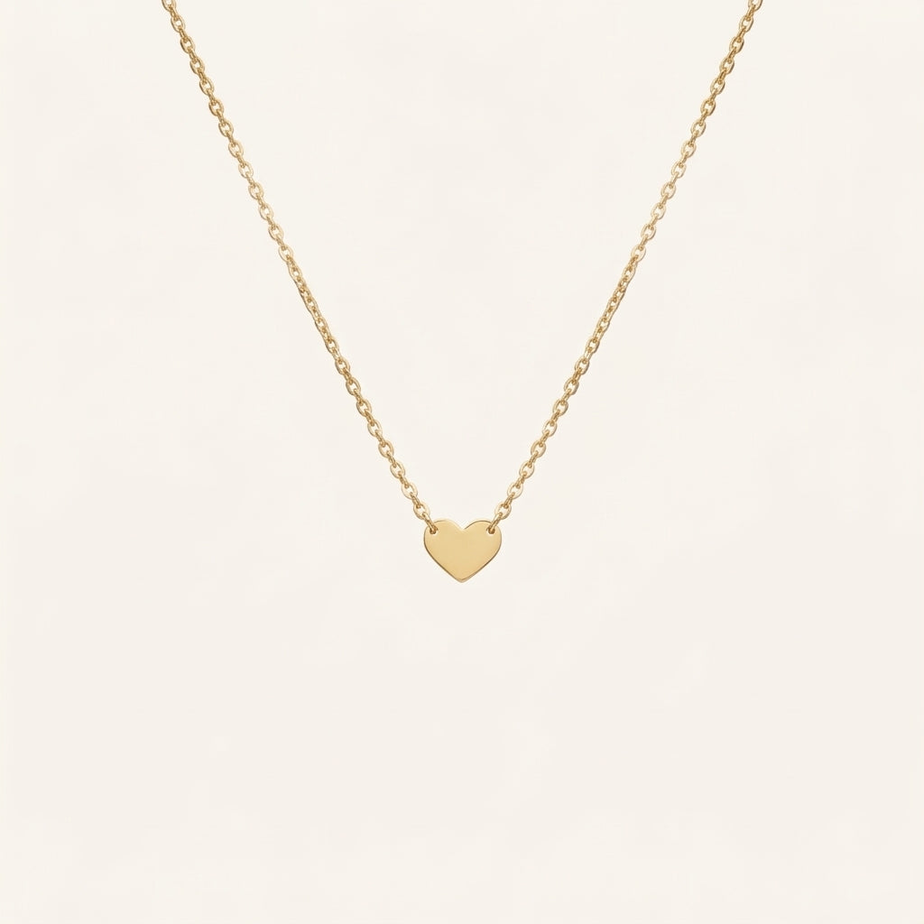 14K Gold Heart Necklace Valentine's Day Gift