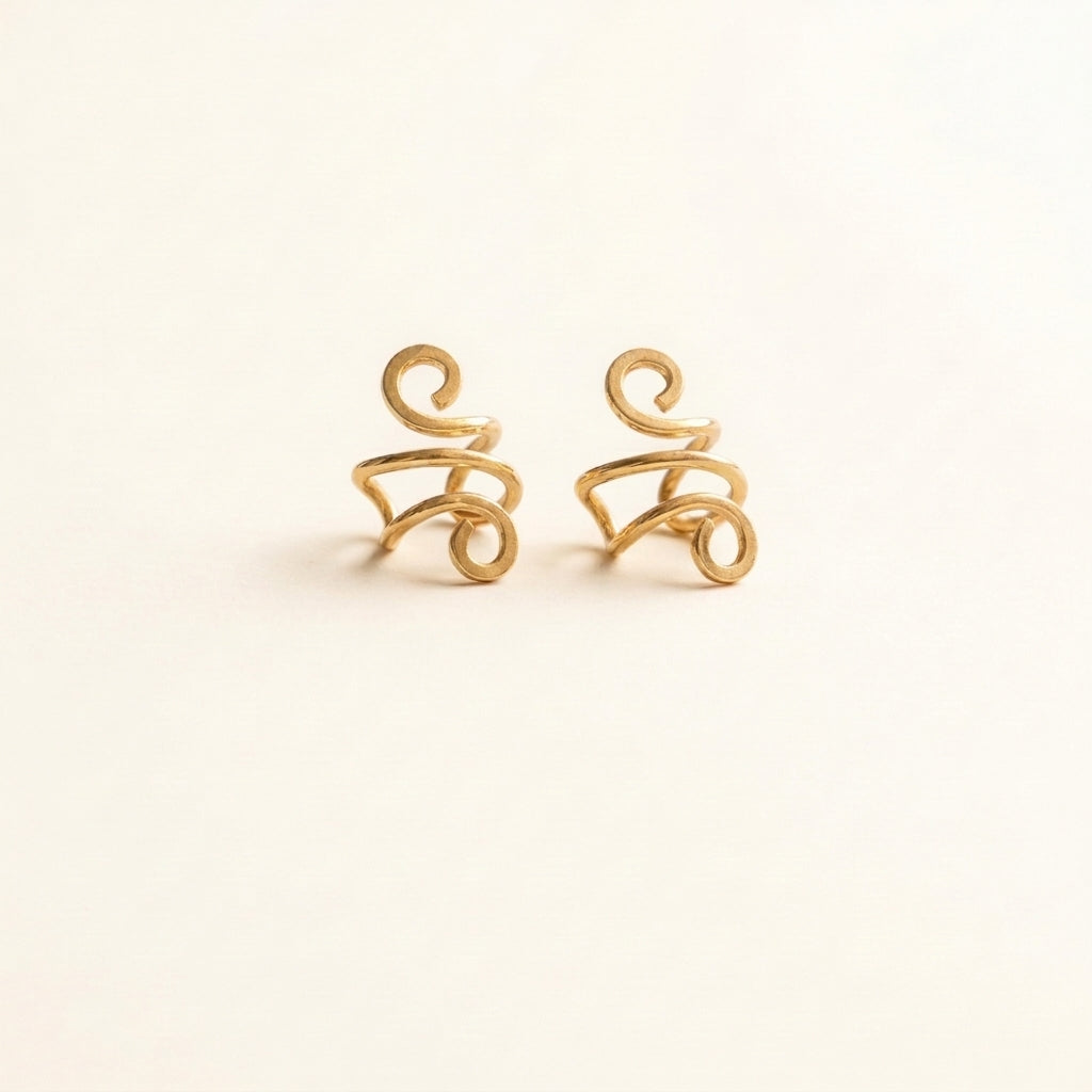 14k gold clip-on earrings for non-pierced ears