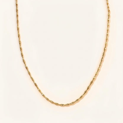 14K Gold Water Wave Ripple Necklace