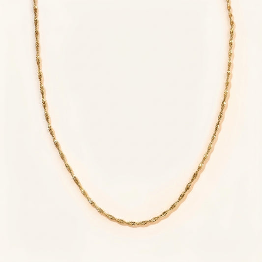 14K Gold Water Wave Ripple Necklace