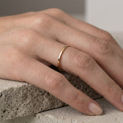 14K Solid Gold Stacking Rings Set Ultra Thin Band